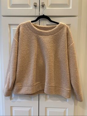 J. Crew Cream Sherpa Crewneck Sweater
